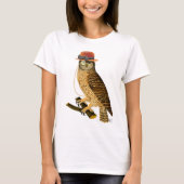 Owl mit Steampunk Style Bowler Hat T-Shirt (Vorderseite)