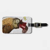 Owl mit Top Hat 3 Gepäckanhänger (Vorderseite horizontal)