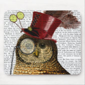 Owl mit Top Hat 3 Mousepad (Vorne)