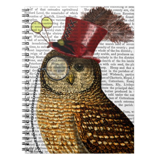 Owl mit Top Hat 3 Notizblock (Vorderseite)