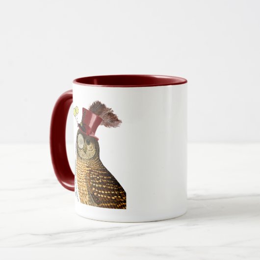 Owl mit Top Hat 3 Tasse (Vorderseite Links)