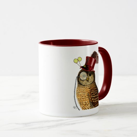 Owl mit Top Hat 3 Tasse (VorderseiteRechts)