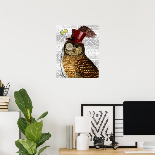 Owl mit Top-Hut Poster (Heimbüro)
