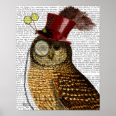 Owl mit Top-Hut Poster (Vorne)