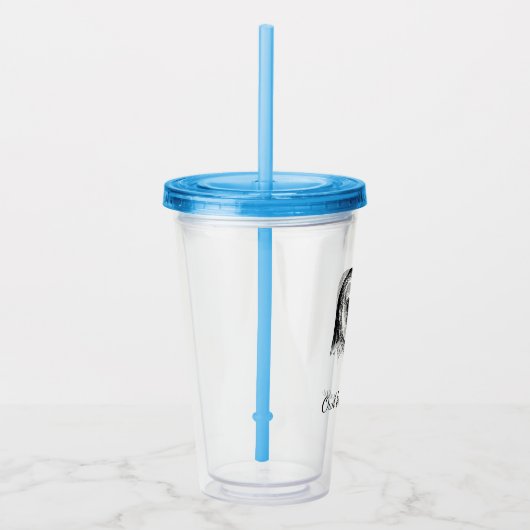 Owl mit Zitat Acryltrinkbecher (Rechts)