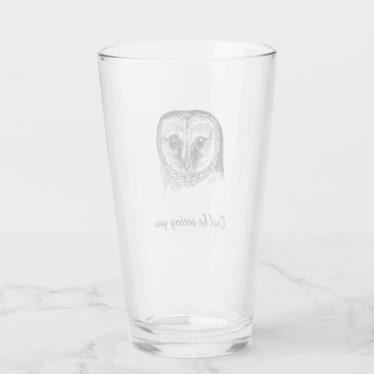 Owl mit Zitat Glas (Rückseite)