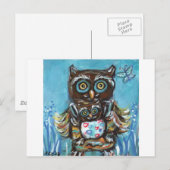 Owl Momma mit Baby Postkarte (Vorne/Hinten)