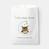 Owl Moon Blue Niedlich Stars Babydusche Geschenktütchen (Vorderseite)