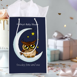 Owl Moon Blue Niedlich Stars Babydusche Mittlere Geschenktüte