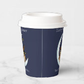 Owl Moon Blue Niedlich Stars Babydusche Pappbecher (Rechts)