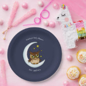 Owl Moon Blue Niedlich Stars Babydusche Pappteller (Party)