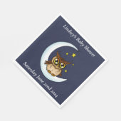 Owl Moon Blue Niedlich Stars Babydusche Serviette (Ecke)
