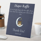 Owl Moon Blue Niedlich Stars Babydusche Sockelschild (In Situ)