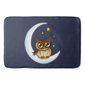 Owl Moon Blue Niedlich Stars Badematte (Vorderseite)