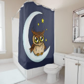 Owl Moon Blue Niedlich Stars Duschvorhang (Beispiel)