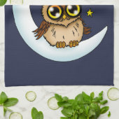 Owl Moon Blue Niedlich Stars Geschirrtuch (Gefaltet)