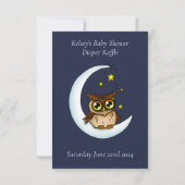 Owl Moon Blue Niedlich Stars KinderduscheWindelwin RSVP Karte (Rückseite)