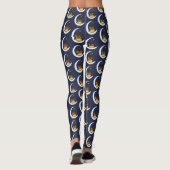 Owl Moon Blue Niedlich Stars Leggings (Rückseite)