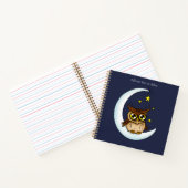 Owl Moon Blue Niedlich Stars Notizblock (Innenseite)