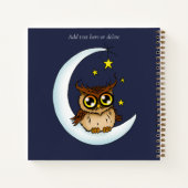Owl Moon Blue Niedlich Stars Notizblock (Rückseite)