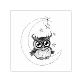 Owl Moon Blue Niedlich Stars Permastempel (Design)