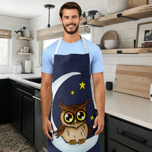 Owl Moon Blue Niedlich Stars Schürze