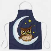 Owl Moon Blue Niedlich Stars Schürze (Vorderseite)