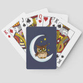 Owl Moon Blue Niedlich Stars Spielkarten (Rückseite)