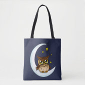 Owl Moon Blue Niedlich Stars Tasche (Vorderseite)