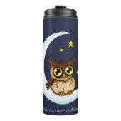 Owl Moon Blue Niedlich Stars Thermosbecher (Vorderseite)