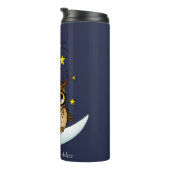 Owl Moon Blue Niedlich Stars Thermosbecher (Nach rechts gedreht)