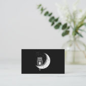 Owl Moon Celestial Bird Crescent Visitenkarte (Stehend Vorderseite)