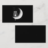 Owl Moon Celestial Bird Crescent Visitenkarte (Vorne/Hinten)