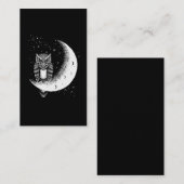 Owl Moon Celestial Bird Crescent Visitenkarte (Vorne/Hinten)