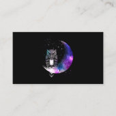 Owl Moon Galaxy Bird Crescent Visitenkarte (Vorderseite)