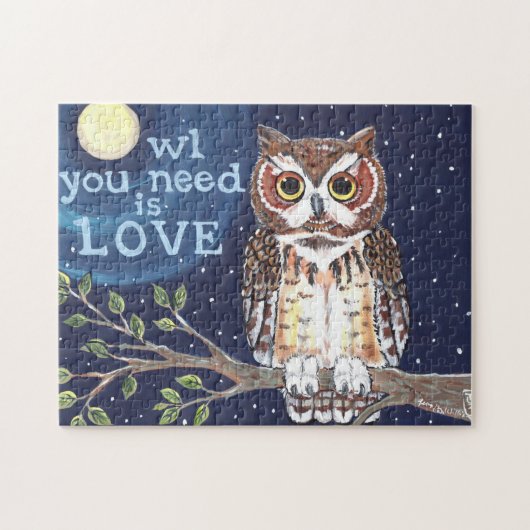 Owl Moon Halloween Night Jigsaw Puzzle Navy Herbst (Horizontal)