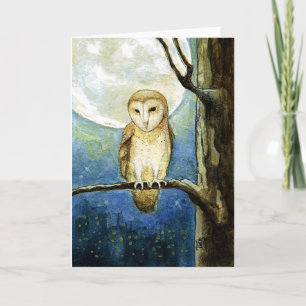 Owl Moon Leere Grußkarte Karte