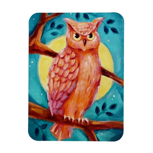 Owl & Moon Magnet (Vertikal)