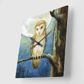 "Owl Moon" Wall Clock Quadratische Wanduhr (Winkel)