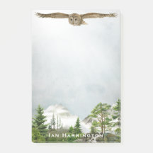 Owl Mountain Landscape Nature Lover Monogram Name
