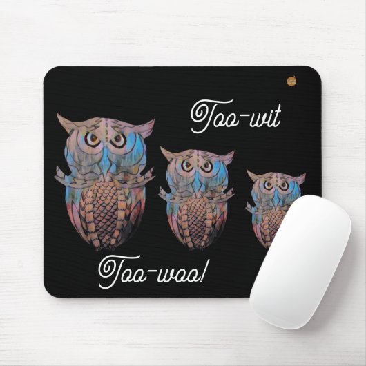 Owl mouse-mat. mousepad (Mit Mouse)