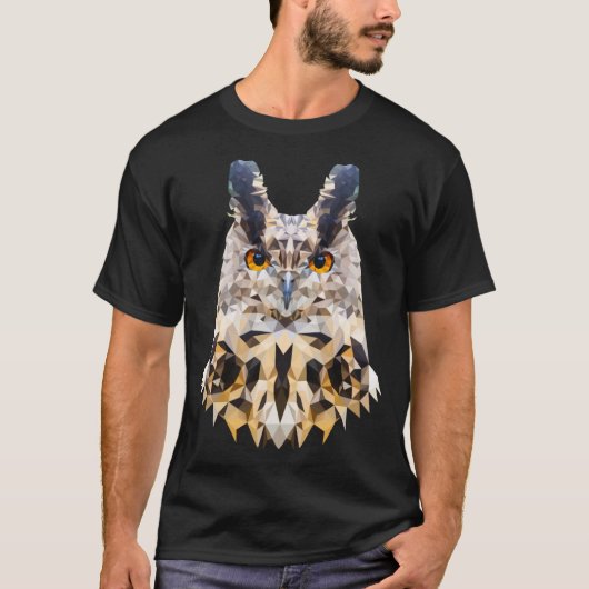 Owl Movie Proud Owl in Polygon Style WPAP Owl P T-Shirt (Vorderseite)