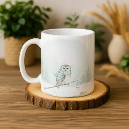 Owl Mug Watercolor Winter Christmas Gift Cute Fore Kaffeetasse
