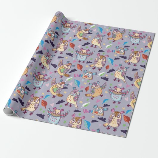 Owl Muster Geschenkpapier (Ungerollt)