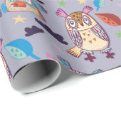 Owl Muster Geschenkpapier (Rolleneckpunkt)