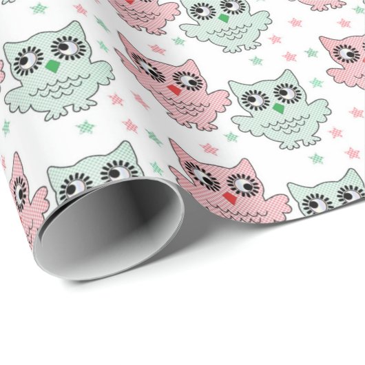 Owl Muster Geschenkpapier (Rolleneckpunkt)