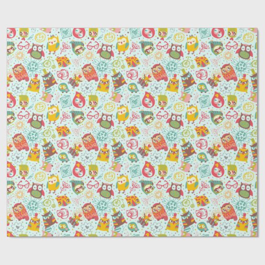 Owl Muster Geschenkpapier (Flach)
