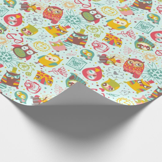Owl Muster Geschenkpapier (Ecke)