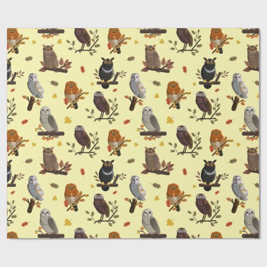 Owl Muster Geschenkpapier (Flach)