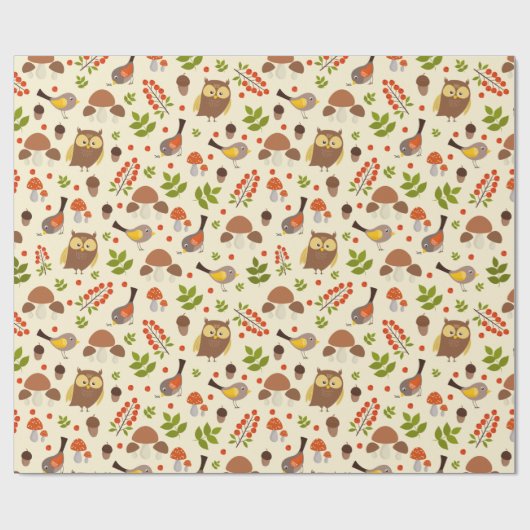 Owl Muster Geschenkpapier (Flach)